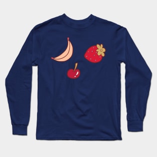 Strawberry Cherry and Banana Long Sleeve T-Shirt